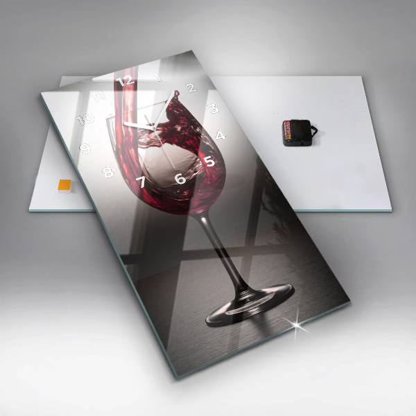Horloge rectangulaire verticale Un verre de vin