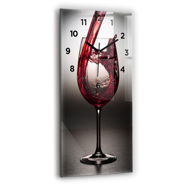 Horloge rectangulaire verticale Un verre de vin