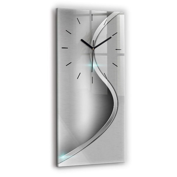 Horloge rectangulaire verticale Abstraction en métal gris