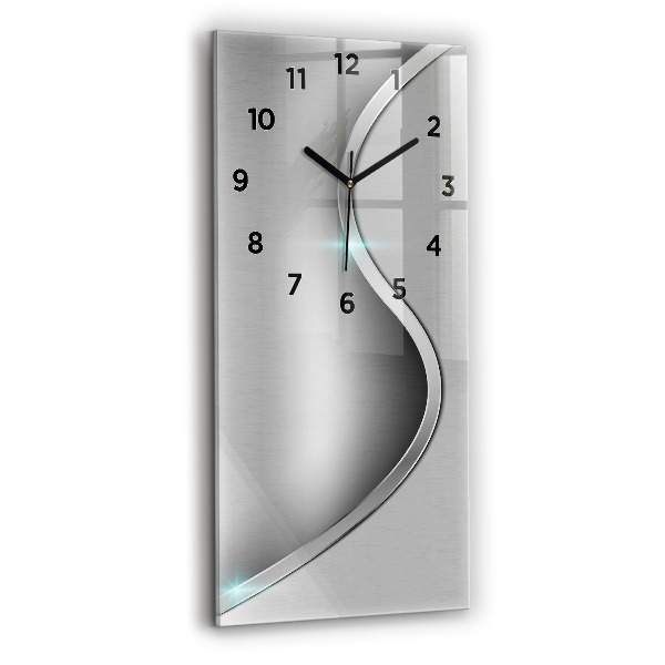 Horloge rectangulaire verticale Abstraction en métal gris