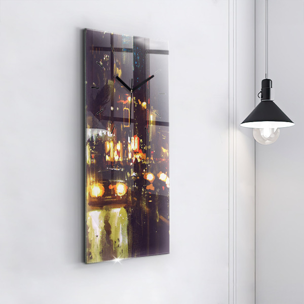 Horloge rectangulaire verticale Ville peinte