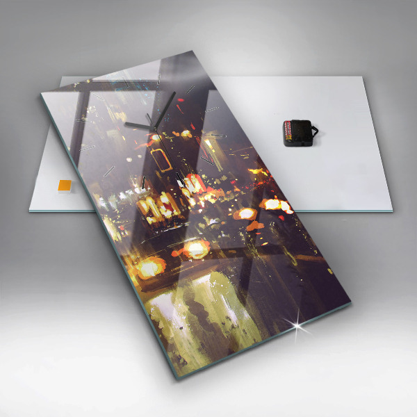 Horloge rectangulaire verticale Ville peinte