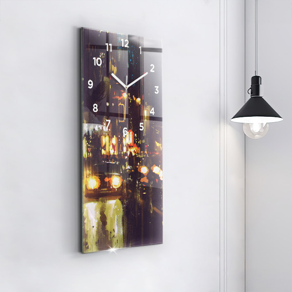 Horloge rectangulaire verticale Ville peinte