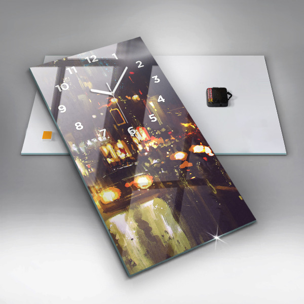 Horloge rectangulaire verticale Ville peinte