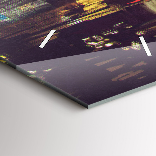 Horloge rectangulaire verticale Ville peinte