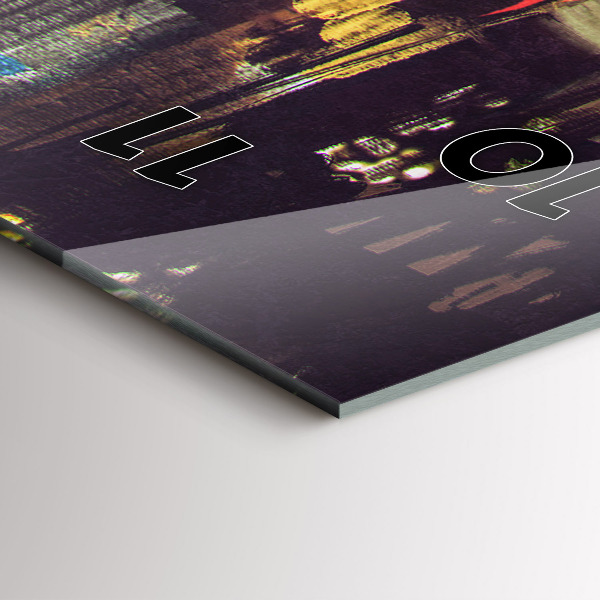 Horloge rectangulaire verticale Ville peinte