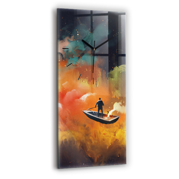 Horloge rectangulaire verticale Peinture abstraite