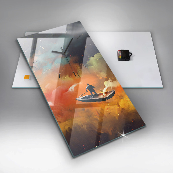 Horloge rectangulaire verticale Peinture abstraite