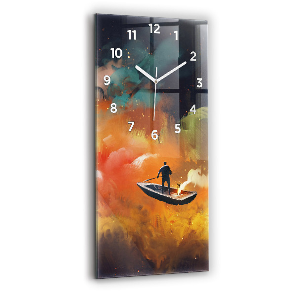 Horloge rectangulaire verticale Peinture abstraite