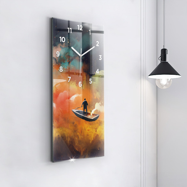 Horloge rectangulaire verticale Peinture abstraite