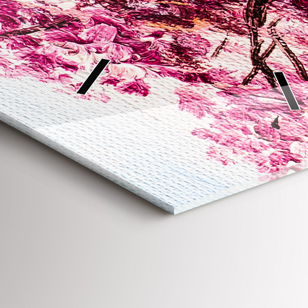 Horloge rectangulaire verticale 'Mosaïque d''arbres'