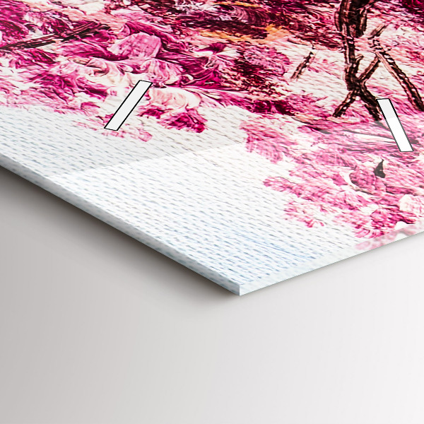 Horloge rectangulaire verticale 'Mosaïque d''arbres'