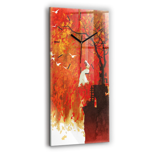 Horloge rectangulaire verticale Mariée en automne