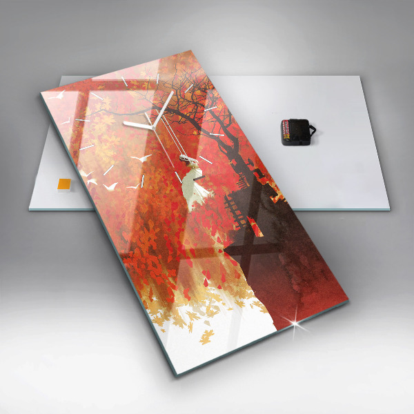 Horloge rectangulaire verticale Mariée en automne