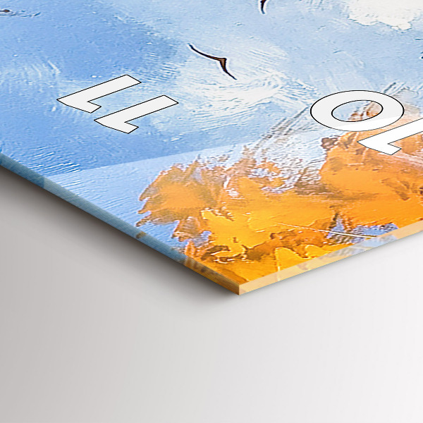 Horloge rectangulaire verticale 'Paysage d''automne avec une rivière'