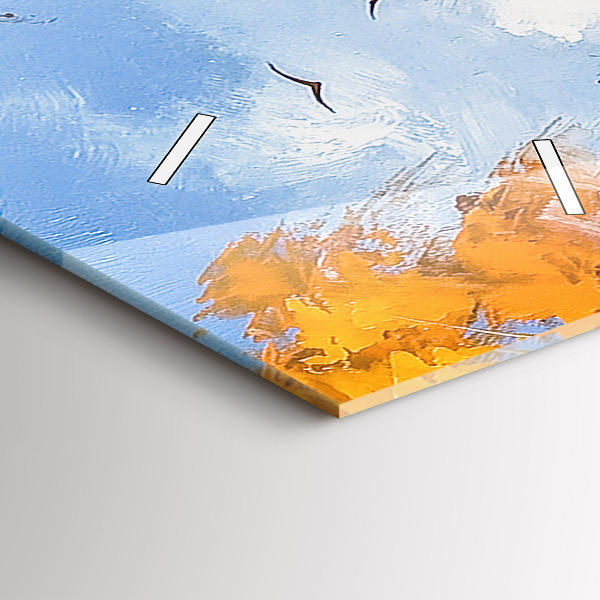 Horloge rectangulaire verticale 'Paysage d''automne avec une rivière'