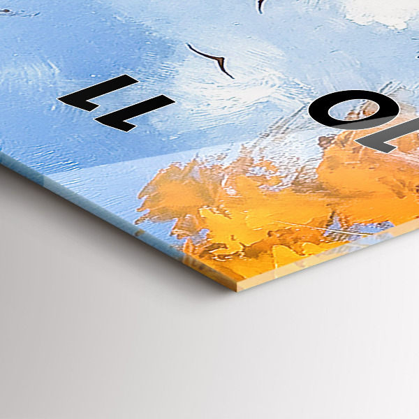 Horloge rectangulaire verticale 'Paysage d''automne avec une rivière'