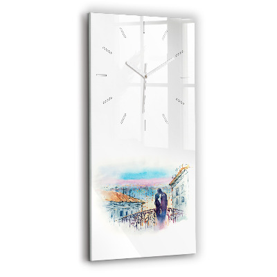 Horloge rectangulaire verticale 'Personnages à l''aquarelle'