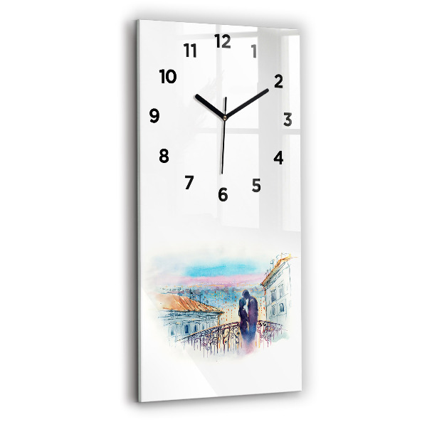 Horloge rectangulaire verticale 'Personnages à l''aquarelle'