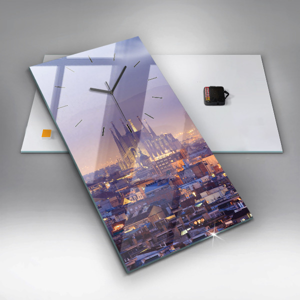 Horloge rectangulaire verticale Vue de Barcelone