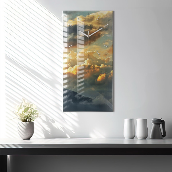 Horloge rectangulaire verticale Vol en montgolfière dans les nuages