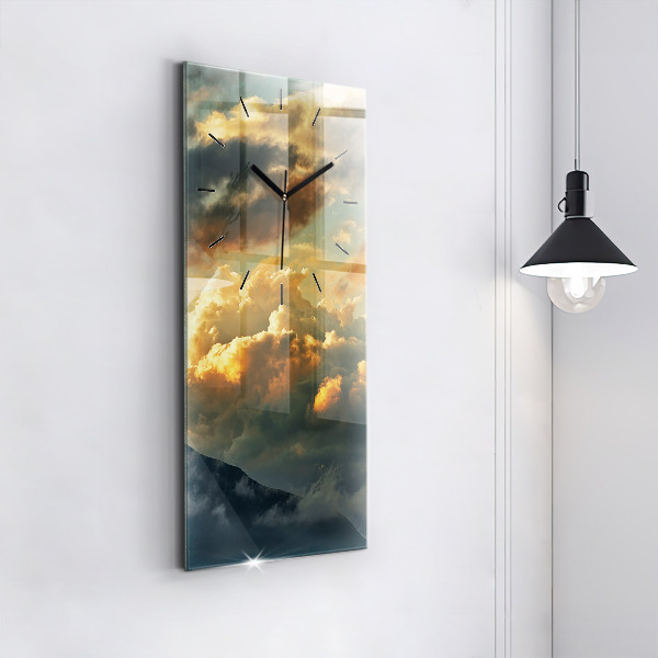 Horloge rectangulaire verticale Vol en montgolfière dans les nuages