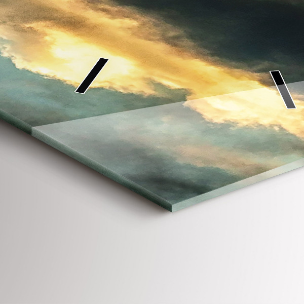 Horloge rectangulaire verticale Vol en montgolfière dans les nuages