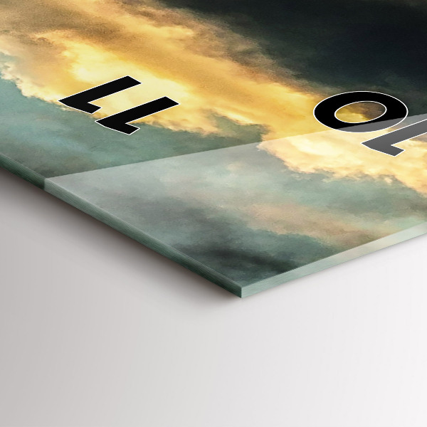 Horloge rectangulaire verticale Vol en montgolfière dans les nuages