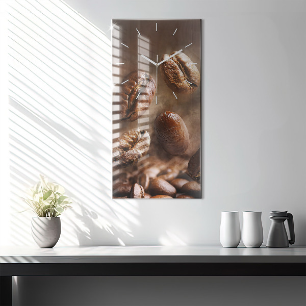Horloge rectangulaire verticale Café en grains