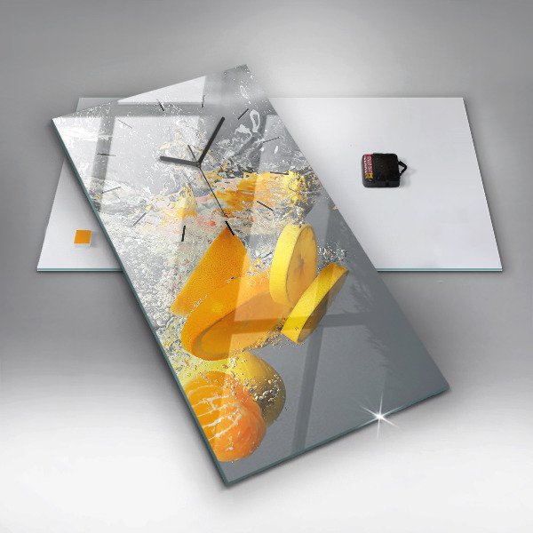 Horloge murale verticale 'Agrumes dans l''eau'