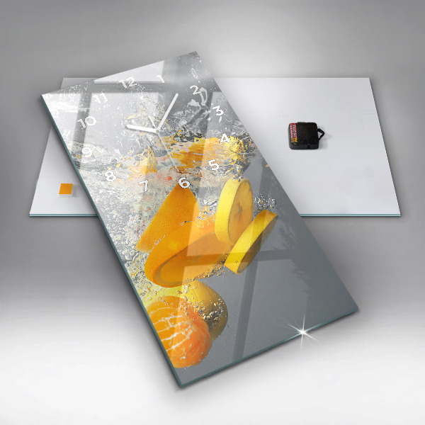 Horloge murale verticale 'Agrumes dans l''eau'