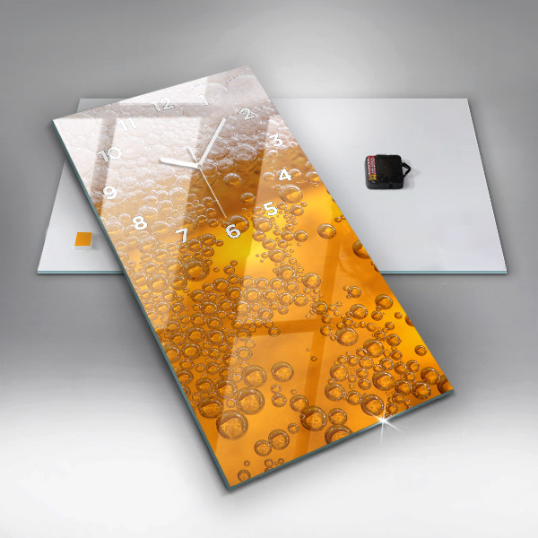 Horloge murale verticale Bière avec mousse