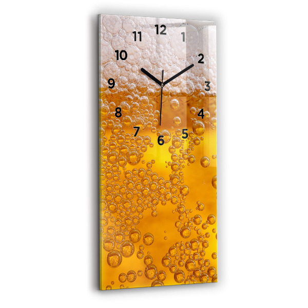 Horloge murale verticale Bière avec mousse