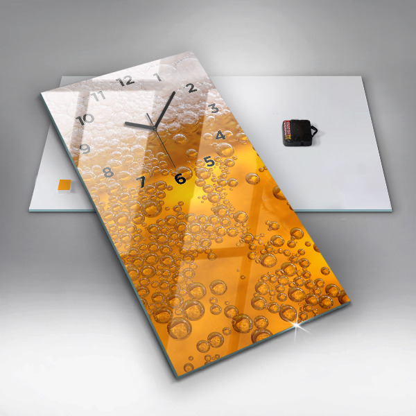 Horloge murale verticale Bière avec mousse