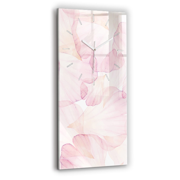 Horloge rectangulaire verticale 'Pétales d''aquarelle'