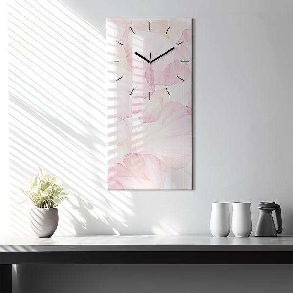 Horloge rectangulaire verticale 'Pétales d''aquarelle'