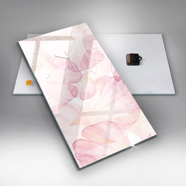 Horloge rectangulaire verticale 'Pétales d''aquarelle'