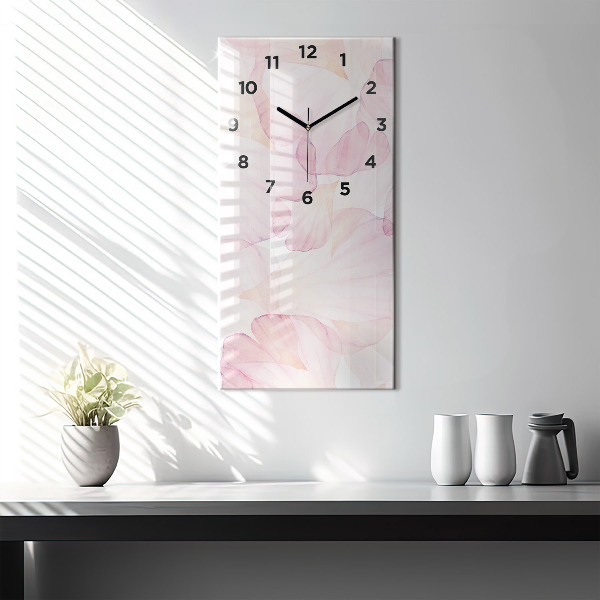 Horloge rectangulaire verticale 'Pétales d''aquarelle'
