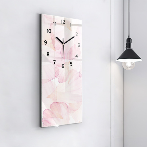 Horloge rectangulaire verticale 'Pétales d''aquarelle'