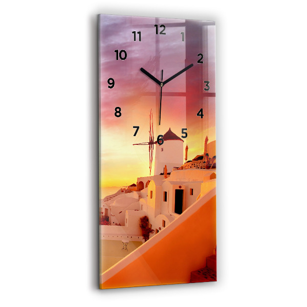 Horloge rectangulaire verticale Vieux moulin à vent à Santorin