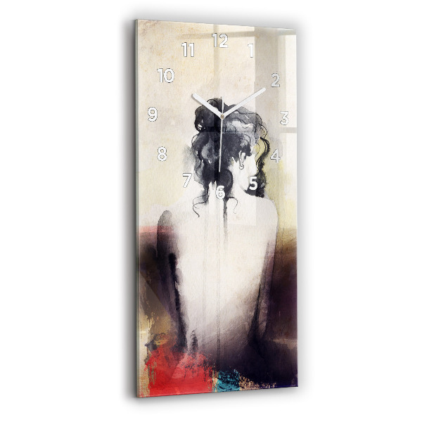 Horloge rectangulaire verticale 'Portrait abstrait d''une femme'