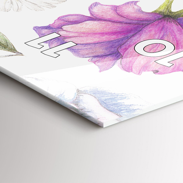 Horloge rectangulaire verticale Composition florale