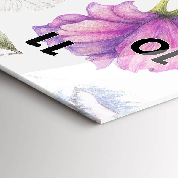 Horloge rectangulaire verticale Composition florale