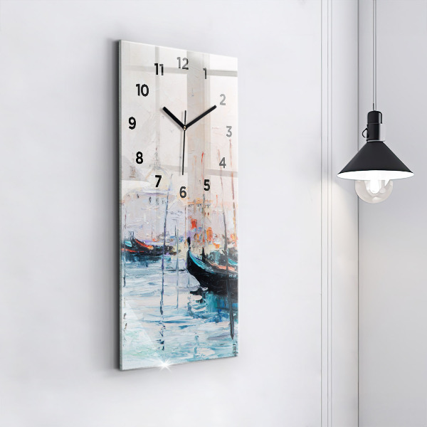 Horloge rectangulaire verticale 'Peinture à l''huile yacht mer'