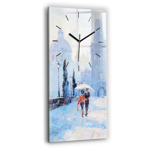 Horloge rectangulaire verticale 'Art à l''huile'
