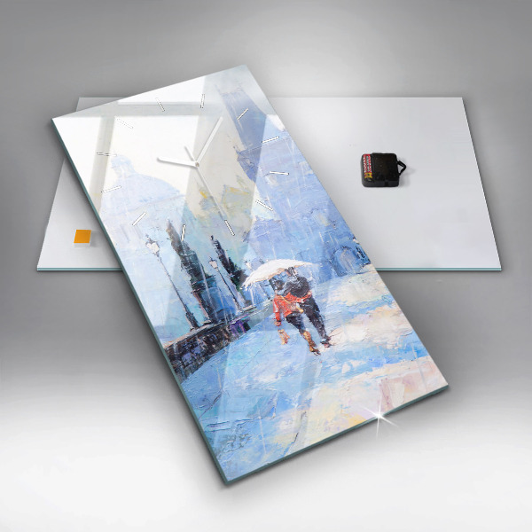 Horloge rectangulaire verticale 'Art à l''huile'