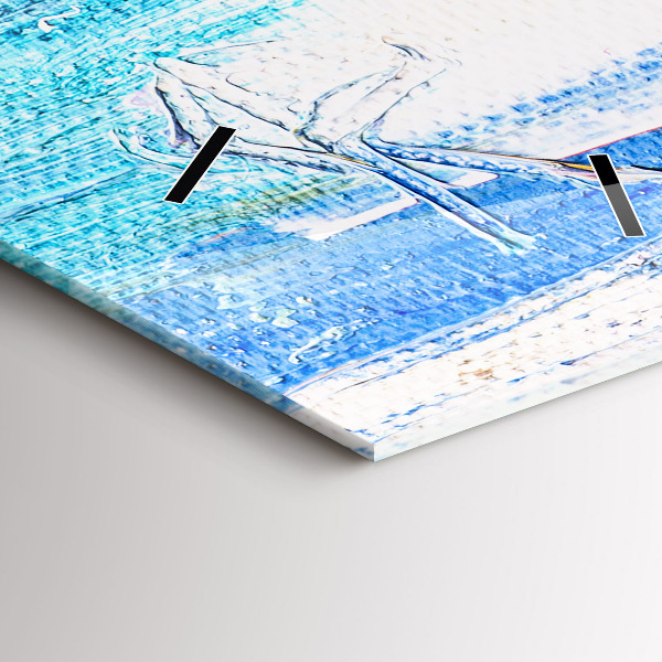 Horloge rectangulaire verticale Couple sous la pluie