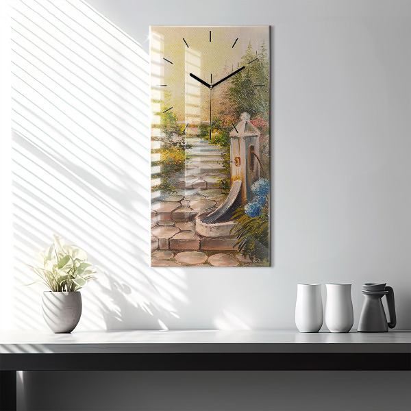 Horloge rectangulaire verticale 'Composition de l''huile dans la forêt'