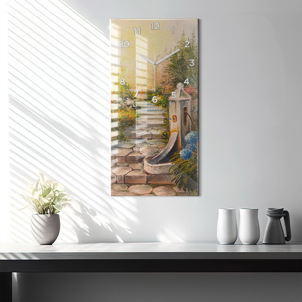 Horloge rectangulaire verticale 'Composition de l''huile dans la forêt'