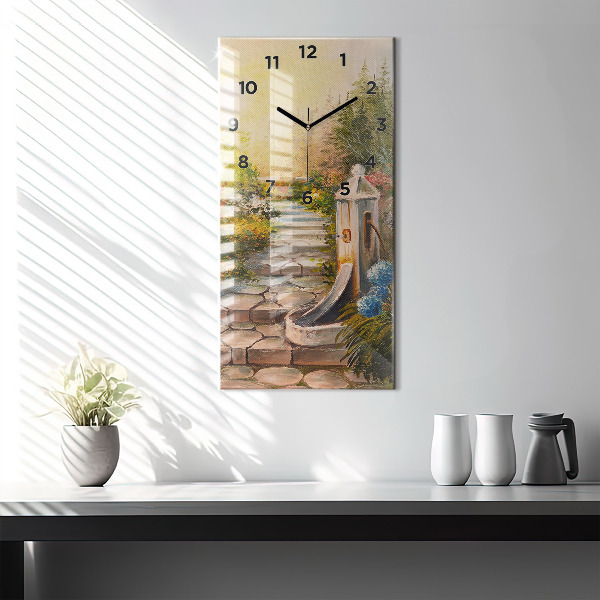 Horloge rectangulaire verticale 'Composition de l''huile dans la forêt'